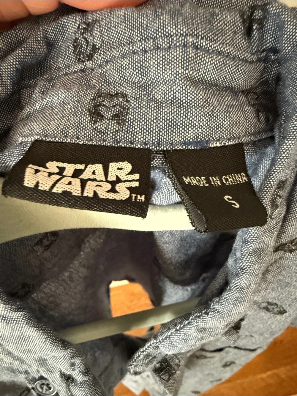 Star Wars Light Blue Short-Sleeve Button-Down Shirt with Printed Motifs